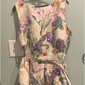 Danny and Nicole cream lavender floral print dress
